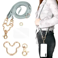 [Gineman] 携帯電話ストラップ ネックストラップ ショルダーストラップ（ショルダーストラップホルダー付き） PUレザー 耐久性 長さ調節可能 ショルダーストラップ 忘れ防止 0