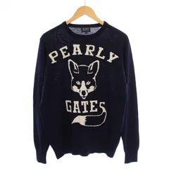 パーリーゲイツ PEARLY GATES ニット セーター 長袖 クルーネック キツネ ウール 5 ネイビー /BMのサムネイル