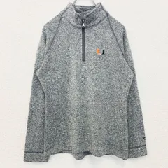 【3点以上まとめ買いで20%OFF】古着 used　Champion　チャンピオン　長袖ハーフジップスウェット　ハイネックトレーナー　ポイント刺繍　グレー　Mサイズ