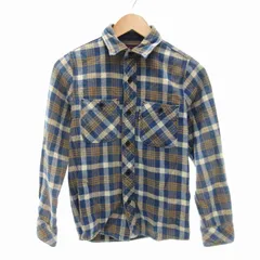 ブルーブルー BLUE BLUE フランネルシャツ チェック柄 長袖 1 青 ブルー /TZのサムネイル