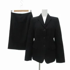 コムサデモード COMME CA DU MODE スーツ セットアップ ジャケット スカート ウール M ブラック /UO