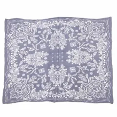 マニプリ manipuri ストール 大判 シルク混 ペイズリー柄 紺 ネイビー /AE