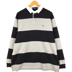 古着 ラルフローレン Ralph Lauren POLO by Ralph Lauren ボーダー柄 長袖 ラガーシャツ メンズXL相当/eaa590762