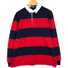古着 ラルフローレン Ralph Lauren POLO by Ralph Lauren ボーダー柄 長袖 ラガーシャツ メンズL相当/eaa590795