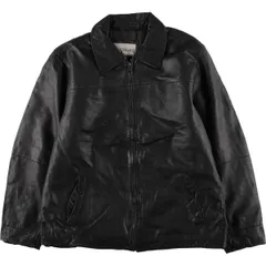 古着 EXCELLED スイングトップタイプ 中綿入り レザーブルゾン メンズL相当/eaa568205