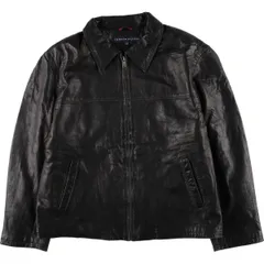 古着 トミーヒルフィガー TOMMY HILFIGER スイングトップタイプ 中綿入り レザーブルゾン メンズXL相当/eaa568210
