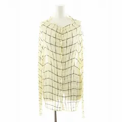 ミーイッセイミヤケ me ISSEY MIYAKE ラメグラフチェックシアープリーツハイネック シャツ ブラウス 長袖 シースルー アイボリー 黒 ブラック MI11FO392 /AN38のサムネイル