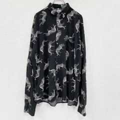 【3点以上まとめ買いで20%OFF】古着 used　CARDCHE　長袖シャツ　総柄　黒　ブラック　2XLサイズ