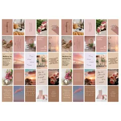 新品 ［ドナリー］おしゃれで可愛い ポストカード 30枚セット はがきサイズ 北欧 韓国 海外 インテリア 雑貨 ミニポスター (自信 ピンク/2セット60枚入り)