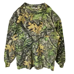 カモフラ 総柄 リアルツリー L ポケT ロンT シャツ メンズ 古着 長袖