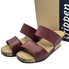 trippen(トリッペン) CANDY Sandals キャンディ サンダル ウッド レザー 24cm程度 バーガンディ×ナチュラルのサムネイル