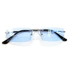 【迅速発送】[MERRY PLEASURE] メリープレジャー サングラス 伊達メガネ ツーポイント 縁なし スクエア 四角 カラーレンズ ライトカラーレンズ 薄い色 色付き メンズ レディース