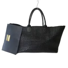 ボッテガヴェネタ BOTTEGA VENETA カバ MM 115664 ボストンバッグ イントレチャート トートバッグ レザー ブラック 黒 のサムネイル