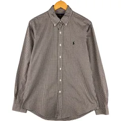 古着 ラルフローレン Ralph Lauren CUSTOM FIT ギンガムチェック 長袖 ボタンダウンチェックシャツ メンズM相当/eaa593738
