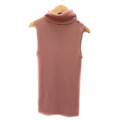 セオリー Theory ニット カットソー ノースリーブ タートルネック 無地 S ピンクベージュ /YK27