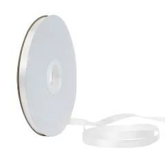 両面サテンリボン 幅6mm 長さ91m ちょう結び リボン 無地 光沢ある 手芸用品 アクセサリーパーツ 手作り ハンドメイド DIY ラッピング 髪飾り イアリング などのDIYに (ホワイト)