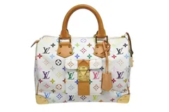 LOUIS VUITTON ルイヴィトン スピーディ30 ハンドバッグ M92643 モノグラム マルチカラー 村上隆 ホワイト 美品 中古 4b008542
