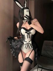 クリアストーン　フェティッシュバニー　白黒　ミルクバニー　コスプレ衣装　セクシー クリアストーン フェティッシュバニー 白黒 ミルクバニー コスプレ衣装