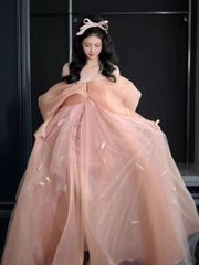 リボンショルダーチューリップフレアワンピース ウィルセレクション