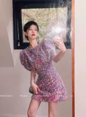 キラキラギャラクシードレス ミニ丈 パーティードレス