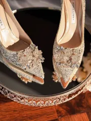 キラキラビジューパンプス 輝く一足　結婚式 パーティー