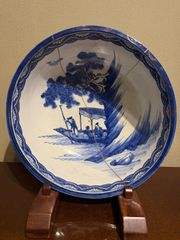 古伊万里 伊万里 染付 山水 陽刻 大皿 1客 - メルカリ