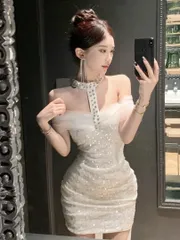 キラキラゴージャス　キャバドレス　ミニ丈　チョーカー風　女性用