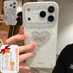 iphone17pro Max ケース iPhone用ケース アイフォンケース 携帯ケース 耐衝撃 おしゃれ 対応iPhone 16/15/14/13 proMax ハートのリボン 雪の花 クリスマスツリー