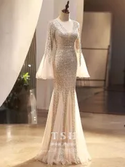 ゴージャスなスパンコールロングドレス★キャバドレスにも パーティーシーンで輝く！