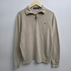 M ポロラルフローレン ハーフジップ スウェット ベージュ