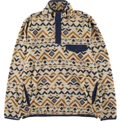古着 エディーバウアー Eddie Bauer 総柄 ハーフスナップ フリースプルオーバー メンズL相当/eaa592456