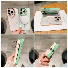 【新品】レンズフルカバー MagSafe 対応 レンズフィルム付き スタンド付き iPhone ケース 11 色選択可 iPhone17/17air/17pro/16pro ケース iPhone15 ケース