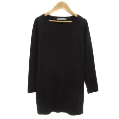 セオリーリュクス theory luxe ニットチュニック 長袖 ラウンドネック 無地 38 M 茶 ブラウン /YS18