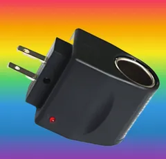 家庭用シガーソケット　家庭用コンセントAC DC 変換アダプター 　ソケットコンバータ　220Vから12Vへの車載電源変換　自動車充電器プラグ　美規 (ブラック)