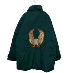 【Eddie Bauer】 90s 白タグ バックワッペンアニマル刺繍 グースダウンジャケット S-3407