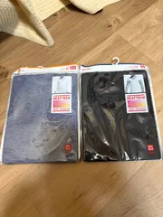 【未開封品】 UNIQLO BABY ユニクロベビー ヒートテック 2枚セット UネックT 半袖 黒 90 長袖 青 100
