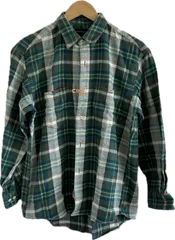 Z1590【美品】CHAPS-RALPH LAURENチャップスラルフローレン　長袖シャツトップス　グリーンチェック　メンズ　Mサイズ