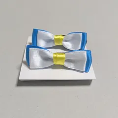 ♢ハンドメイド♢リボンヘアクリップ　黄、白、青