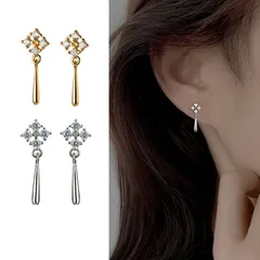 ピアス 小さめ 揺れる レディース 18金 コーティング ティアドロップ スワロフスキー クリスタル アレルギー対応 ポイント消化 大人 可愛い