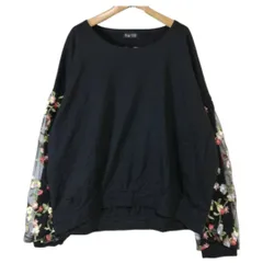 美品☆ ?? ?? 長袖 トレーナー ブラック 花柄 春秋 3Lサイズ　b540
