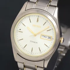 QZ セイコー 7N43-9100 ゴールド文字盤 デイデイト レディース腕時計