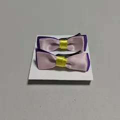♢ハンドメイド♢リボンヘアクリップ　黄、薄桃、紫
