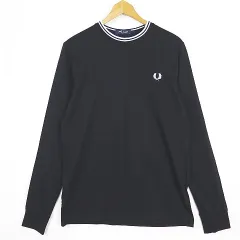 フレッドペリー FRED PERRY Long Sleeve Twin Tipped T-Shirt Tシャツ 長袖 S ブラック M9602 2sa6998のサムネイル
