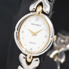 稼動品 NINA RICCI ニナリッチ 1Pダイヤ オーバル ドレス 腕時計