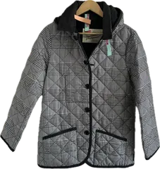 Z1590【美品】TRADIONAL WEATHRWEARトラディショナルウェザーウェア　キルティングジャケットアウター　ホワイトブラック　メンズ　38サイズ