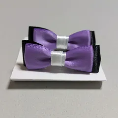 ♢ハンドメイド♢リボンヘアクリップ　白、薄紫、黒