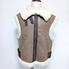 ZARA ザラ　フェイクボアベスト　コントラスト　海外Mサイズ L相当