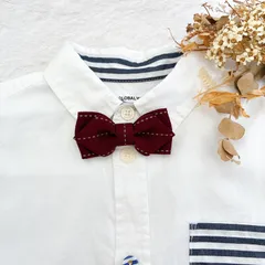 【匿名配送】ベビーからキッズ蝶ネクタイ　赤　七五三　結婚式　ハンドメイド　発表会　入園式　写真撮影