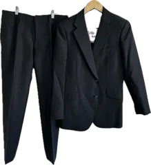 Z1590【美品】GINZA EIKOKUYA銀座英國屋ギンザエイコクヤ　ビジネススーツセットアップジャケット　ブラック　メンズ