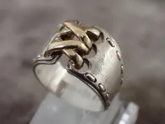 HERMES エルメス 希少 リング 指輪 メキシコ コルセット コンビ AG925 #52  ヴィンテージ
